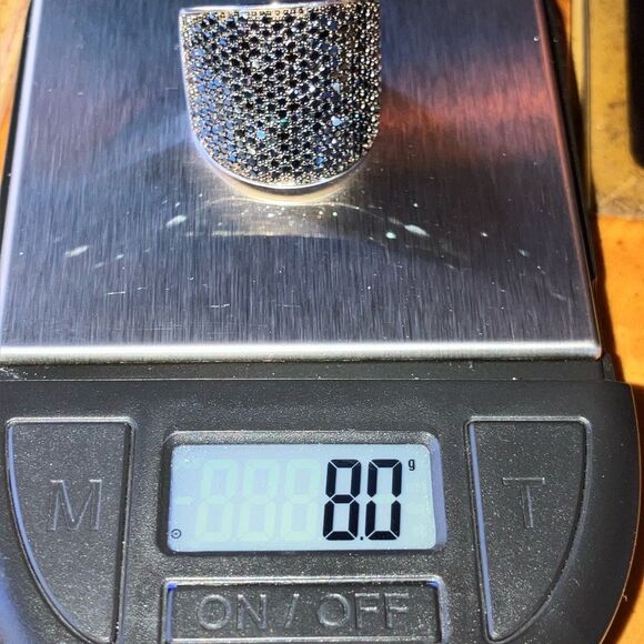 Natural Black Spinel Sterling Silver Ring Size 8 - Picture 9 of 9